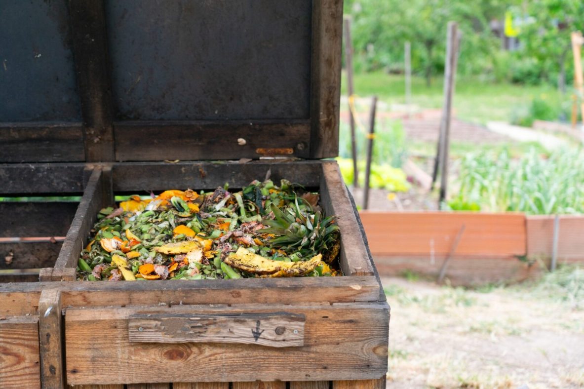 Compost bin by the farm 